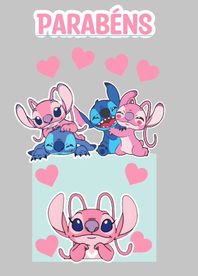 Topo de bolo Stitch e Angel - Para Imprimir