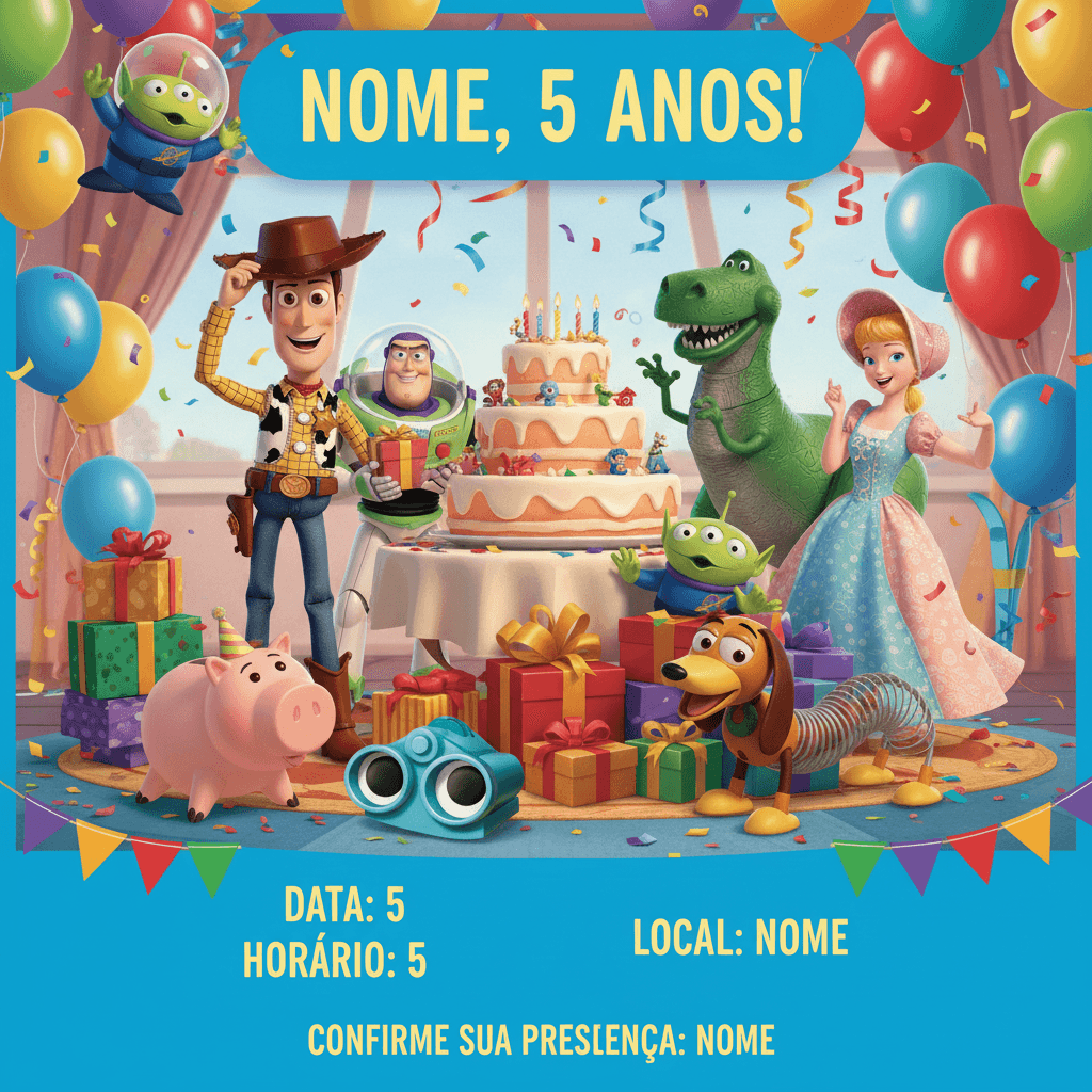 Convite Digital Toy Story