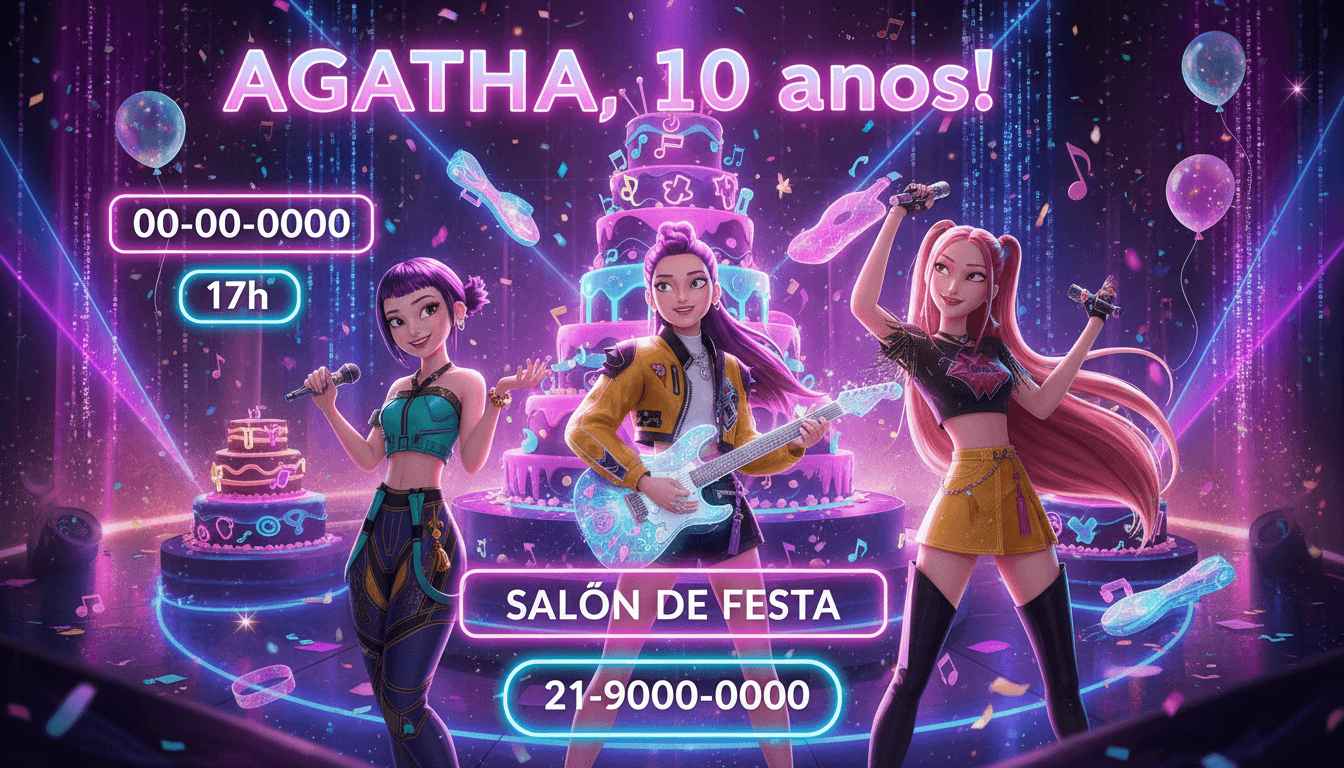 Convite Digital - Guerreiras do K-pop