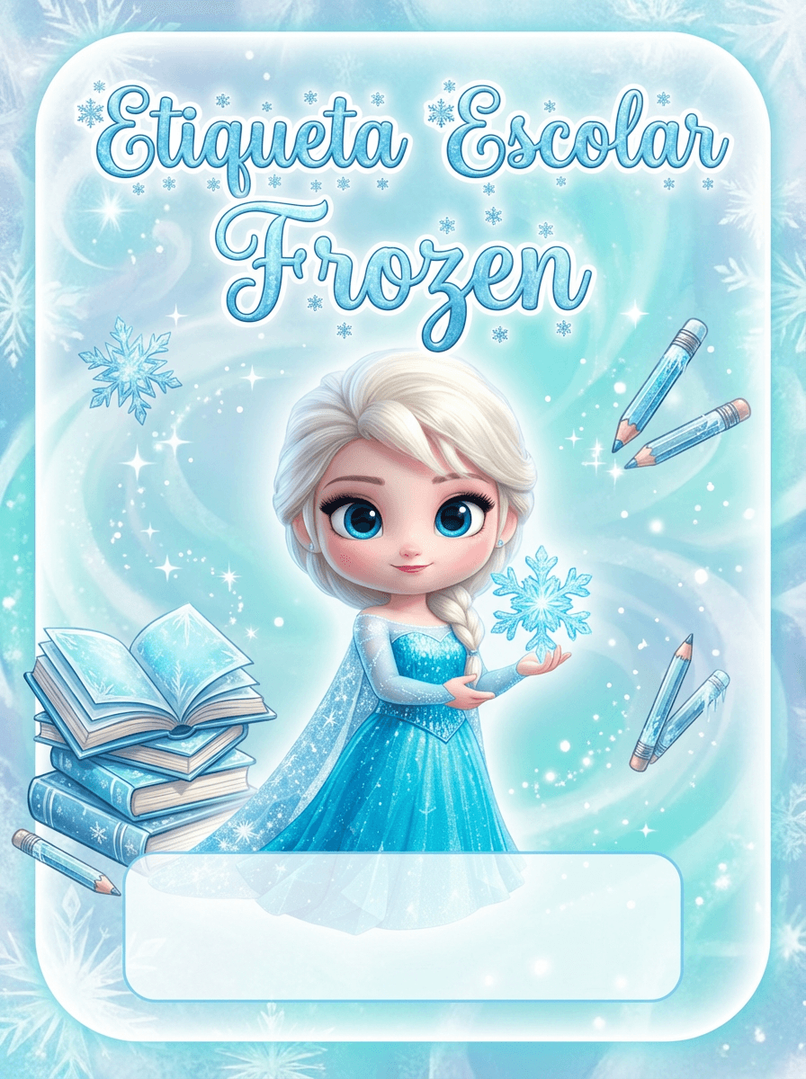 Arte Digital - Etiqueta Escolar Frozen